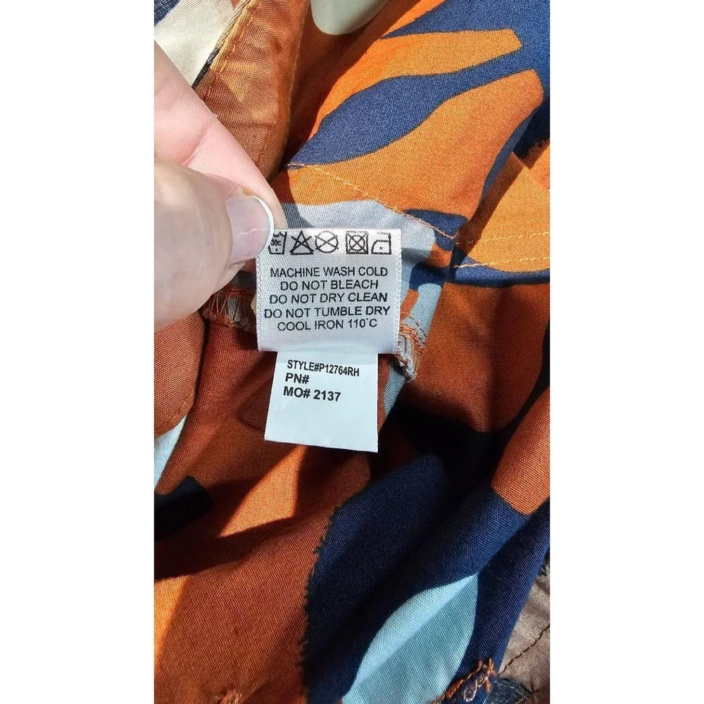 AVENTURA CLOTHING Women’s‎ Skirt Size 16 Orange Blue Floral ORGANIC Cotton
